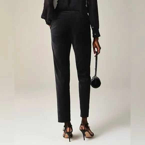 NWT J CREW Kate slim-fit pant in velvet in black - Picture 3 of 8